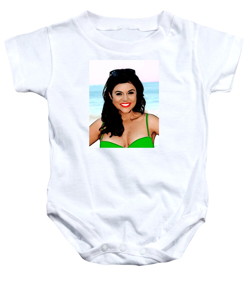 Celebrity Baby Onesie featuring the painting Tiffani Thiessen #5 by Bruce Nutting