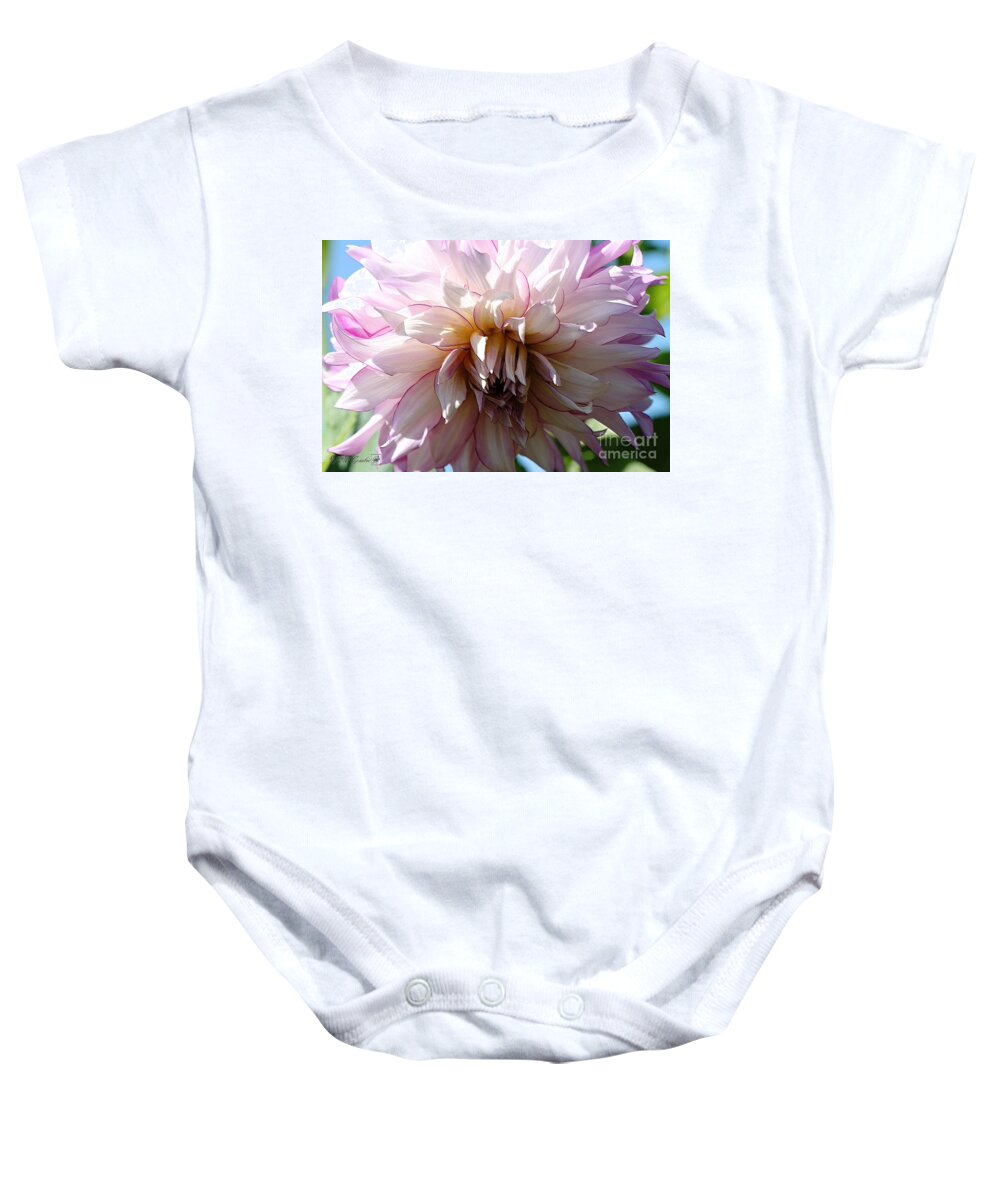 Mccombie Baby Onesie featuring the digital art Dahlia named Veca Lucia #3 by J McCombie
