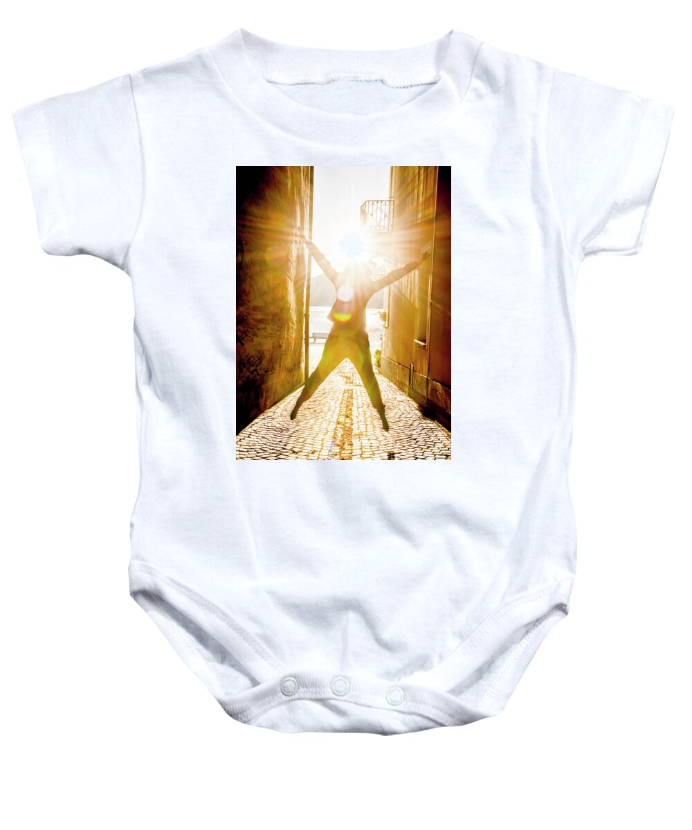 Woman Baby Onesie featuring the photograph Happy Woman #4 by Mats Silvan