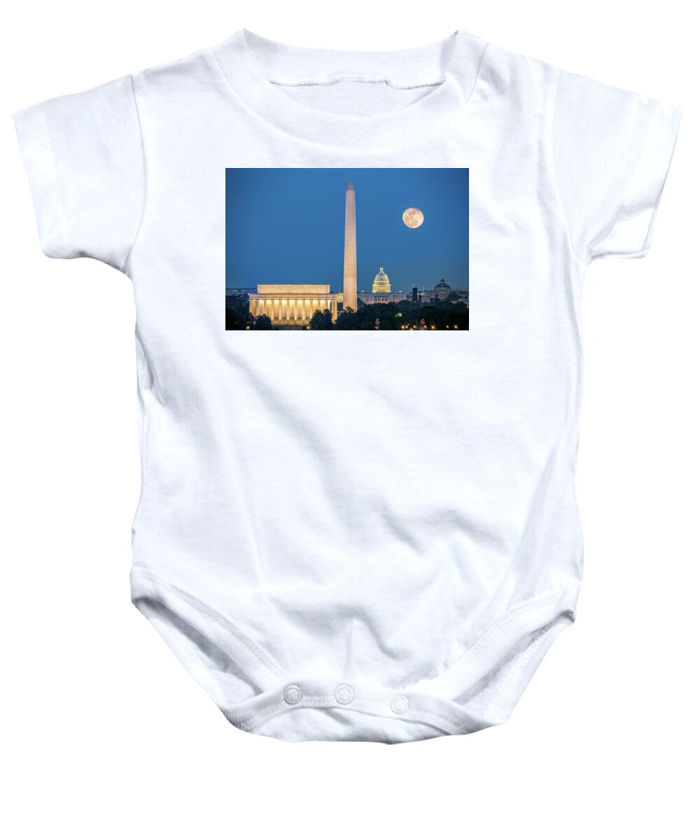 America Baby Onesie featuring the photograph 4 Monuments by Mihai Andritoiu