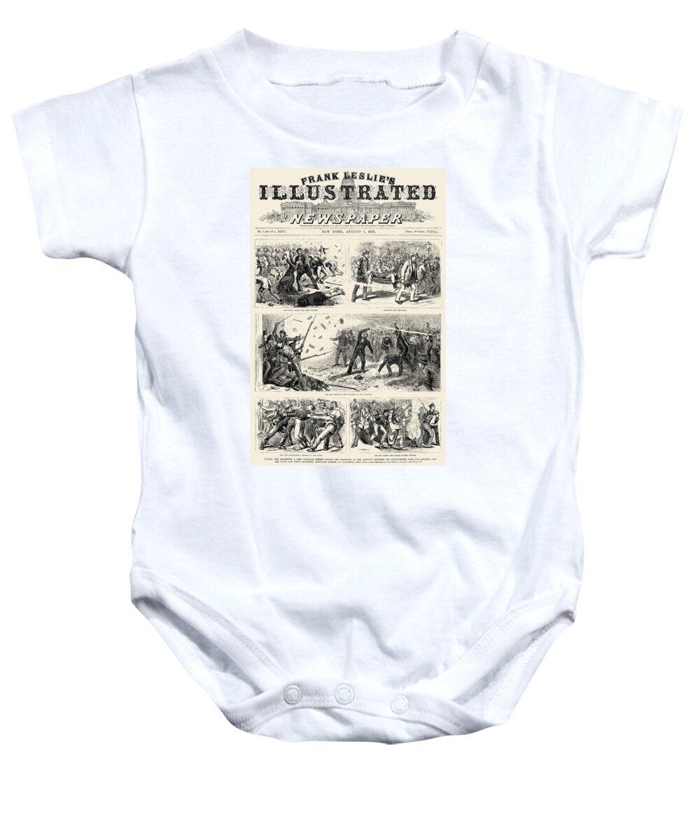 1877 Baby Onesie featuring the photograph Great Railroad Strike, 1877 #44 by Granger