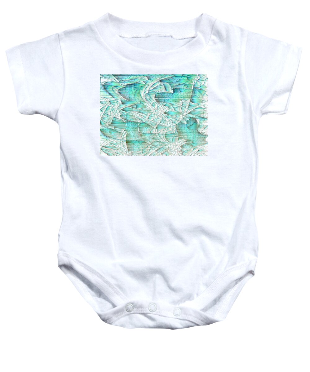 Rithmart Abstract Fade Fading Lines Organic Random Computer Digital Shapes Alto Changing Colors Directions Fading Lines Palo Shapes Baby Onesie featuring the digital art 4x3.95-#rithmart by Gareth Lewis