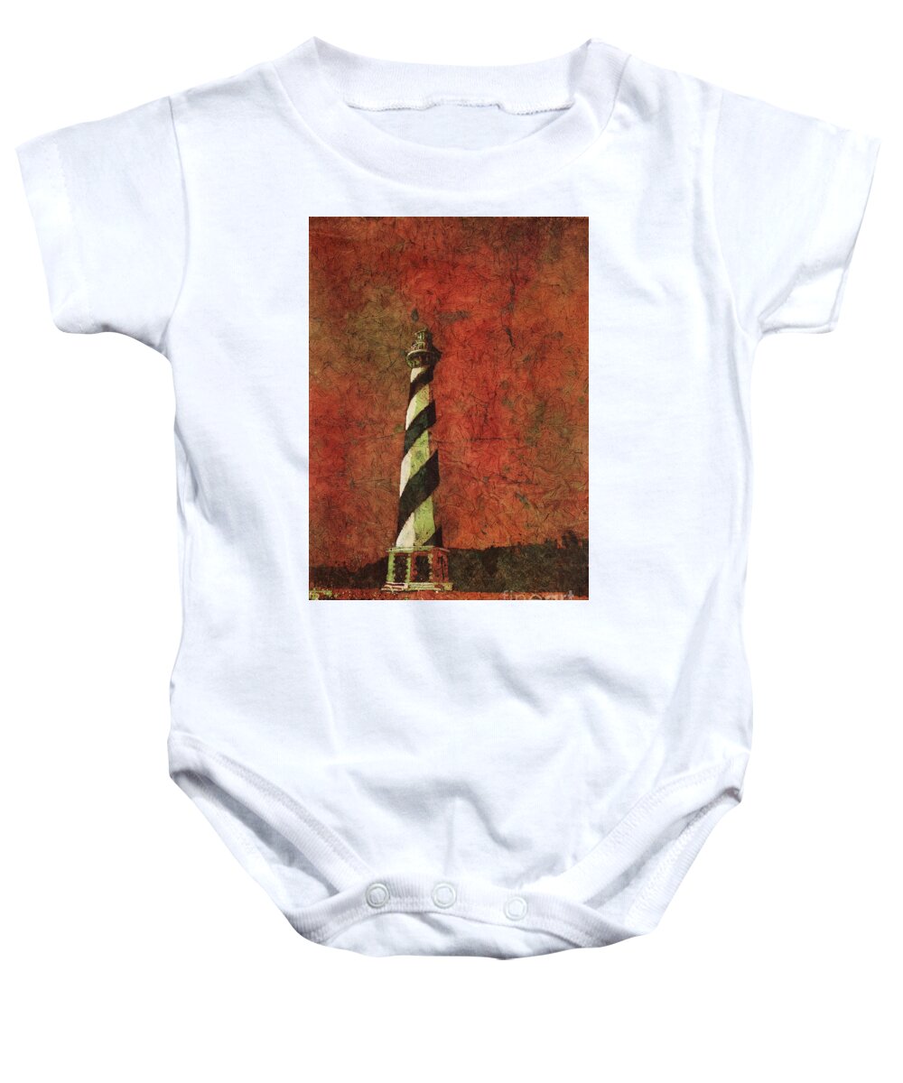 Cape Hatteras Baby Onesie featuring the painting Cape Hatteras Lighthouse #7 by Ryan Fox