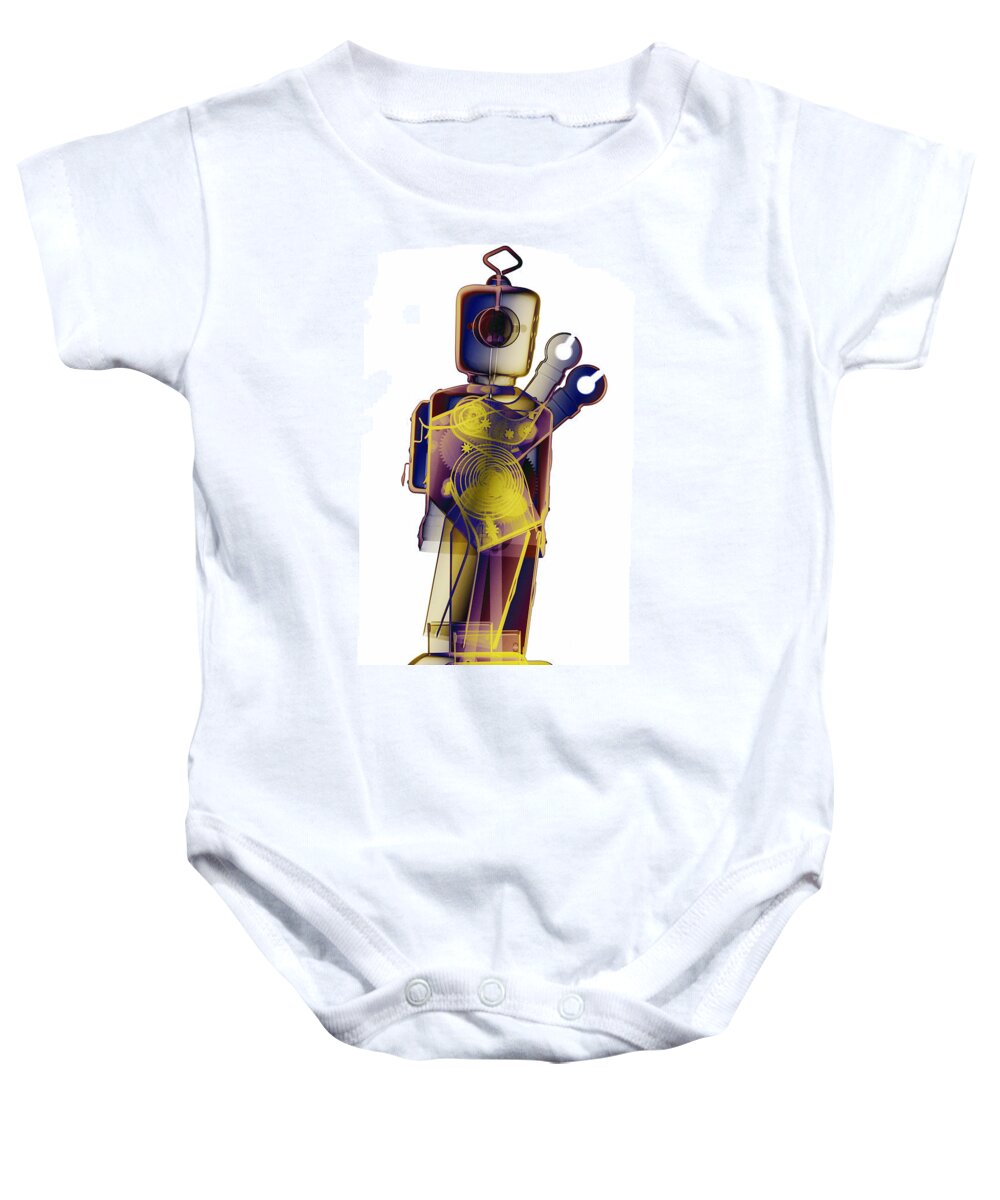 X-ray Art Baby Onesie featuring the photograph D4X X-ray Robot Art Photograph #6 by Roy Livingston