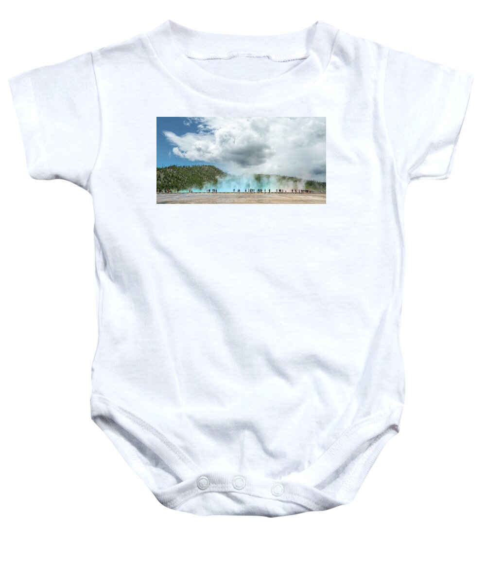 Decor Baby Onesie featuring the photograph Grand Prismatic Spring at Yellowstone National Park, Wyoming, America #6 by Ryan Kelehar