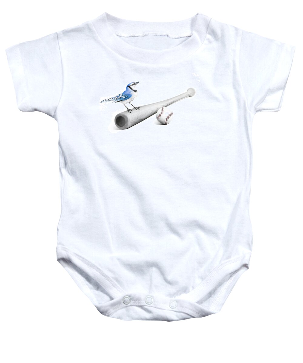 Blue Baby Onesie featuring the drawing 6th Inning - The Home Run Club by Stirring Images