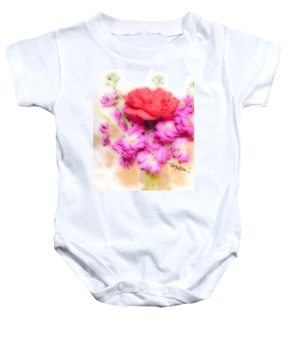 Art Baby Onesie featuring the photograph #8742 Soft Flowers #8742 by Barbara Tristan