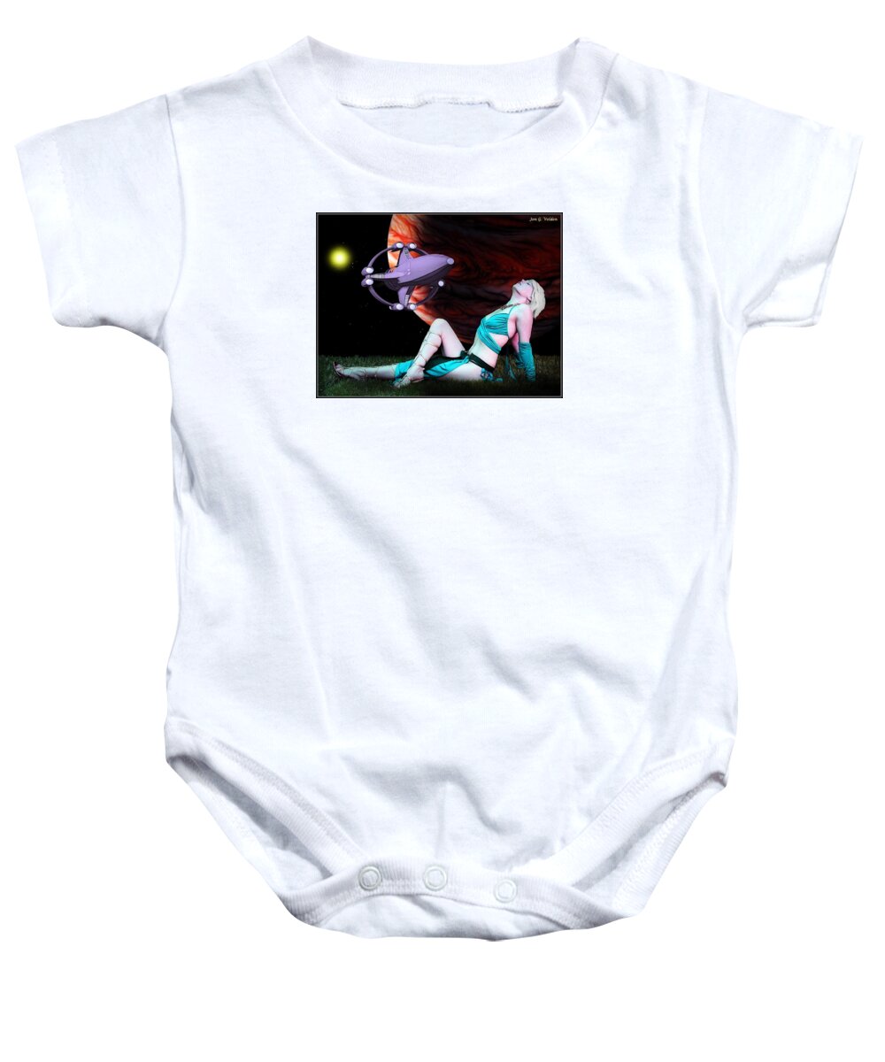 Fantasy Baby Onesie featuring the painting A Scifi Moment by Jon Volden