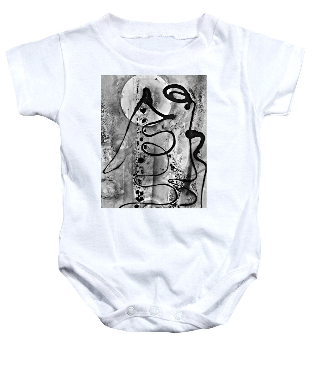 Black Baby Onesie featuring the painting Abstract 12 by 'REA' Gallery