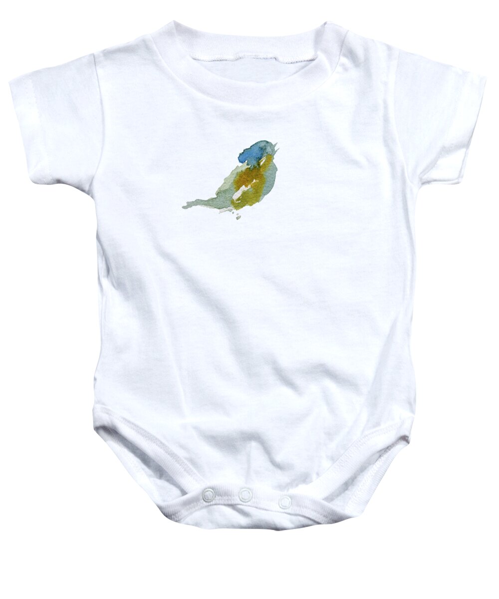 Abstract Baby Onesie featuring the painting Abstract Bird Singing by Stephanie Peters