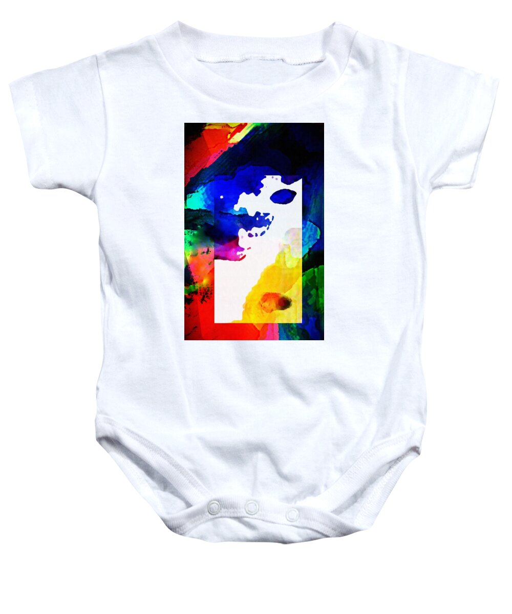 Paintings Baby Onesie featuring the painting Rectangle Merge Abstract by Delynn  by Delynn Addams