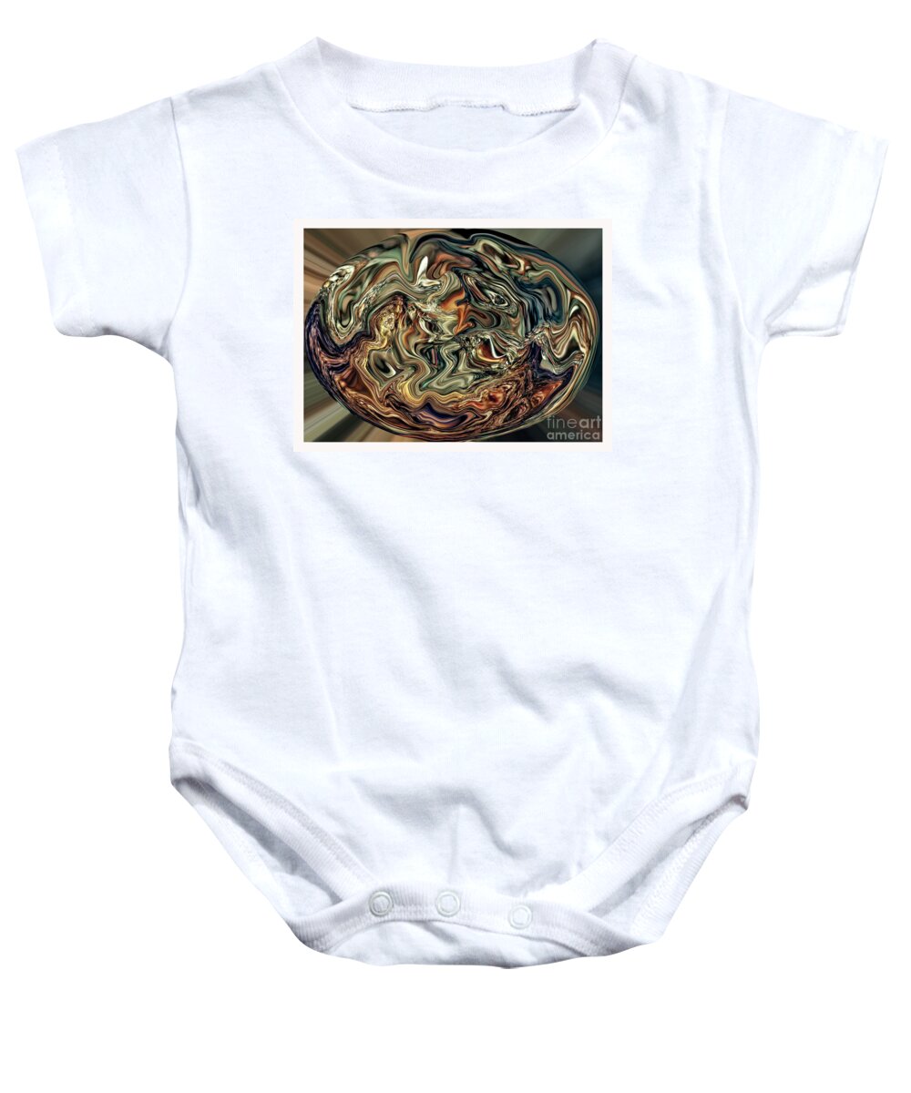 Motion Baby Onesie featuring the digital art Abstract Sphere by Jim Fitzpatrick