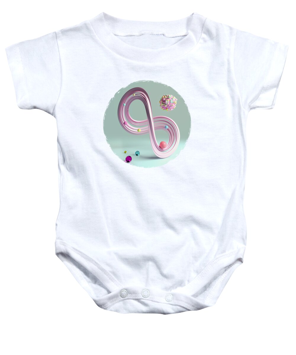 Abstract Baby Onesie featuring the digital art Abstract Studio 4 by Spacefrog Designs