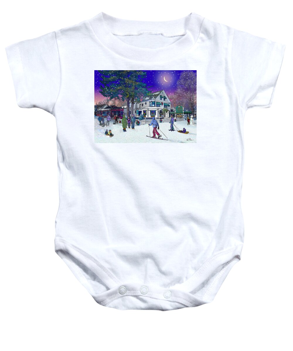 Christmas Baby Onesie featuring the photograph After the Storm at Woodstock Inn by Nancy Griswold