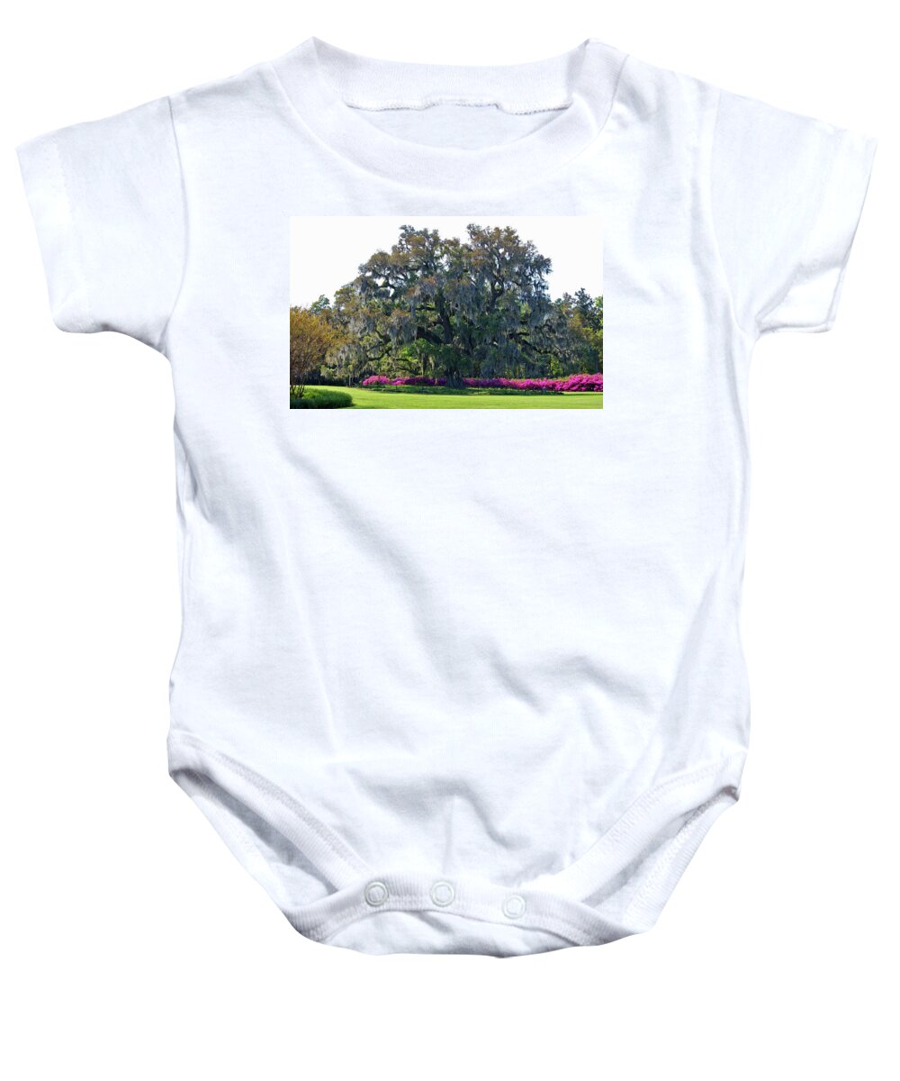Live Oak Baby Onesie featuring the photograph Airlie Oak In The Spring by Cynthia Guinn