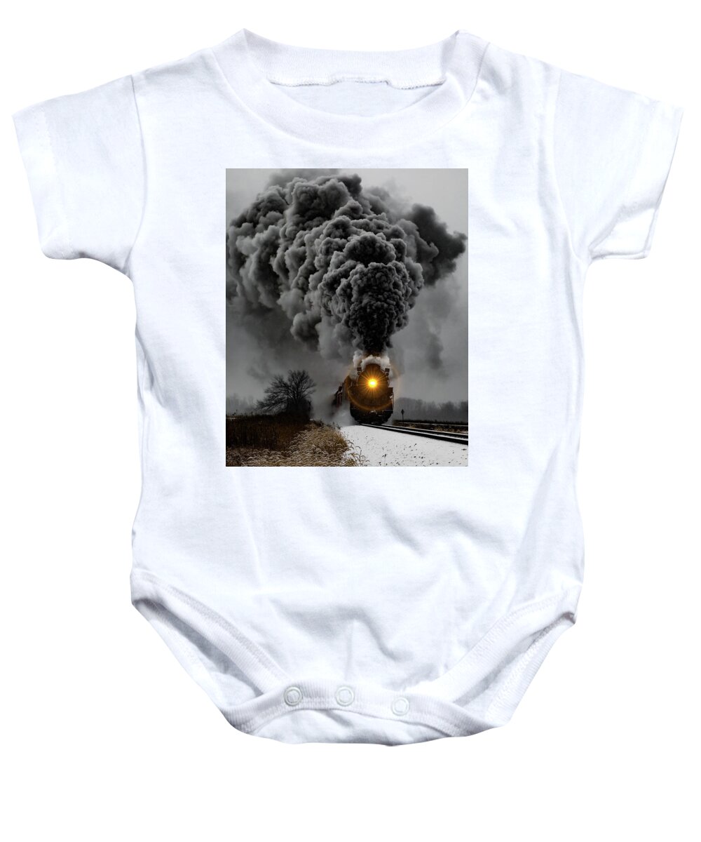 Polar Express Baby Onesie featuring the photograph All Aboard the Polar Express by Joe Holley