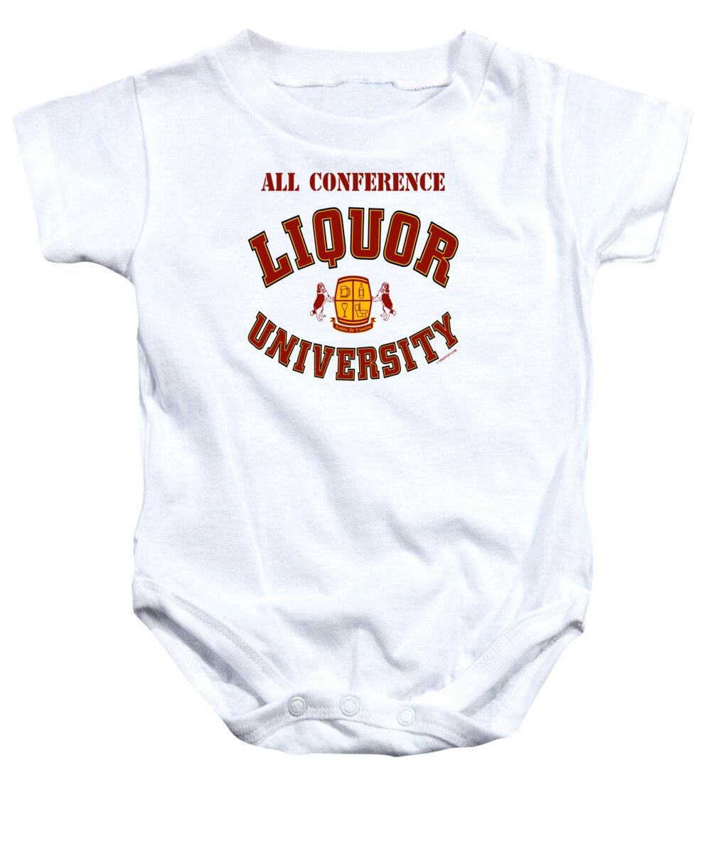 Liquor U Baby Onesie featuring the digital art All Conference by DB Artist