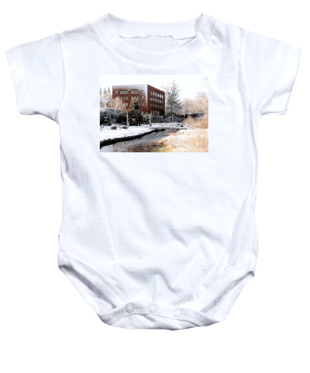 Janice Drew Baby Onesie featuring the photograph Along Town Brook by Janice Drew