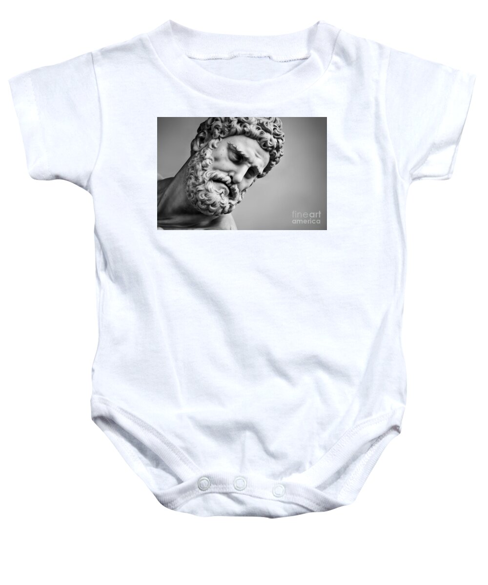 Ancient Baby Onesie featuring the photograph Ancient sculpture of Hercules and Nessus. Florence, Italy by Michal Bednarek