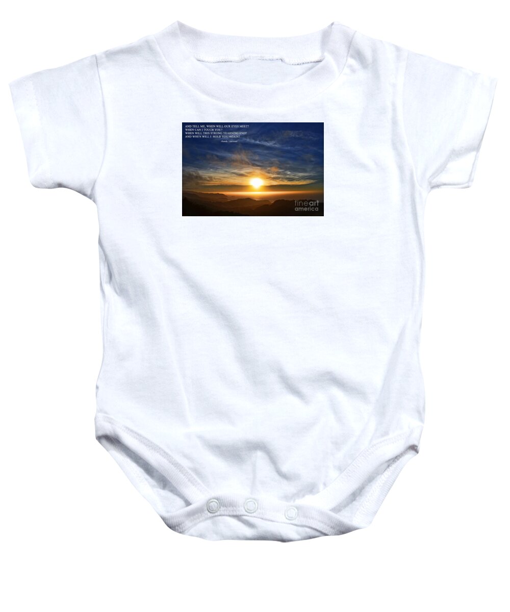 New England Baby Onesie featuring the photograph And When Will I Hold You Again by Jim Fitzpatrick