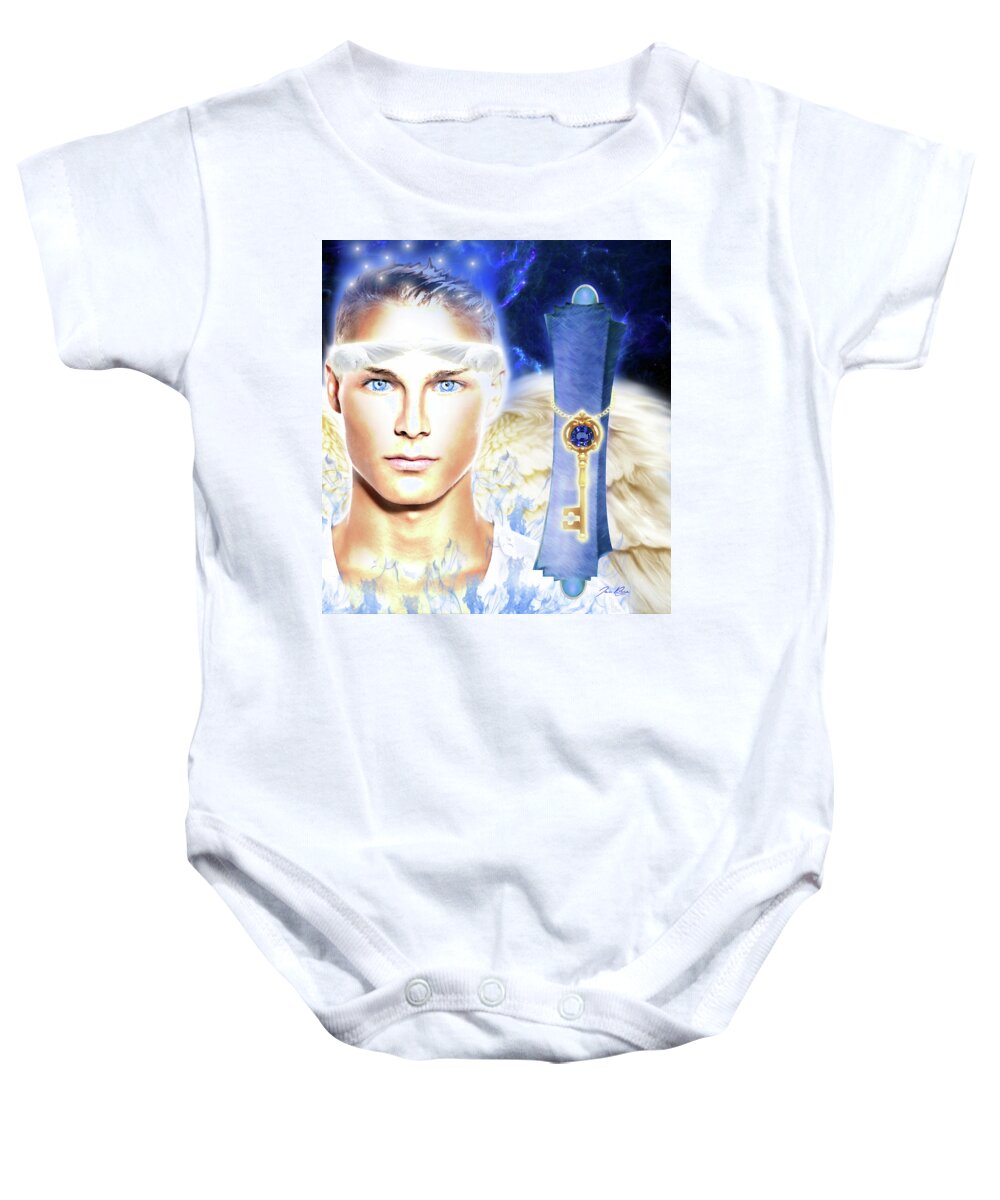 Jennifer Page Baby Onesie featuring the digital art Angel of Revelation by Jennifer Page