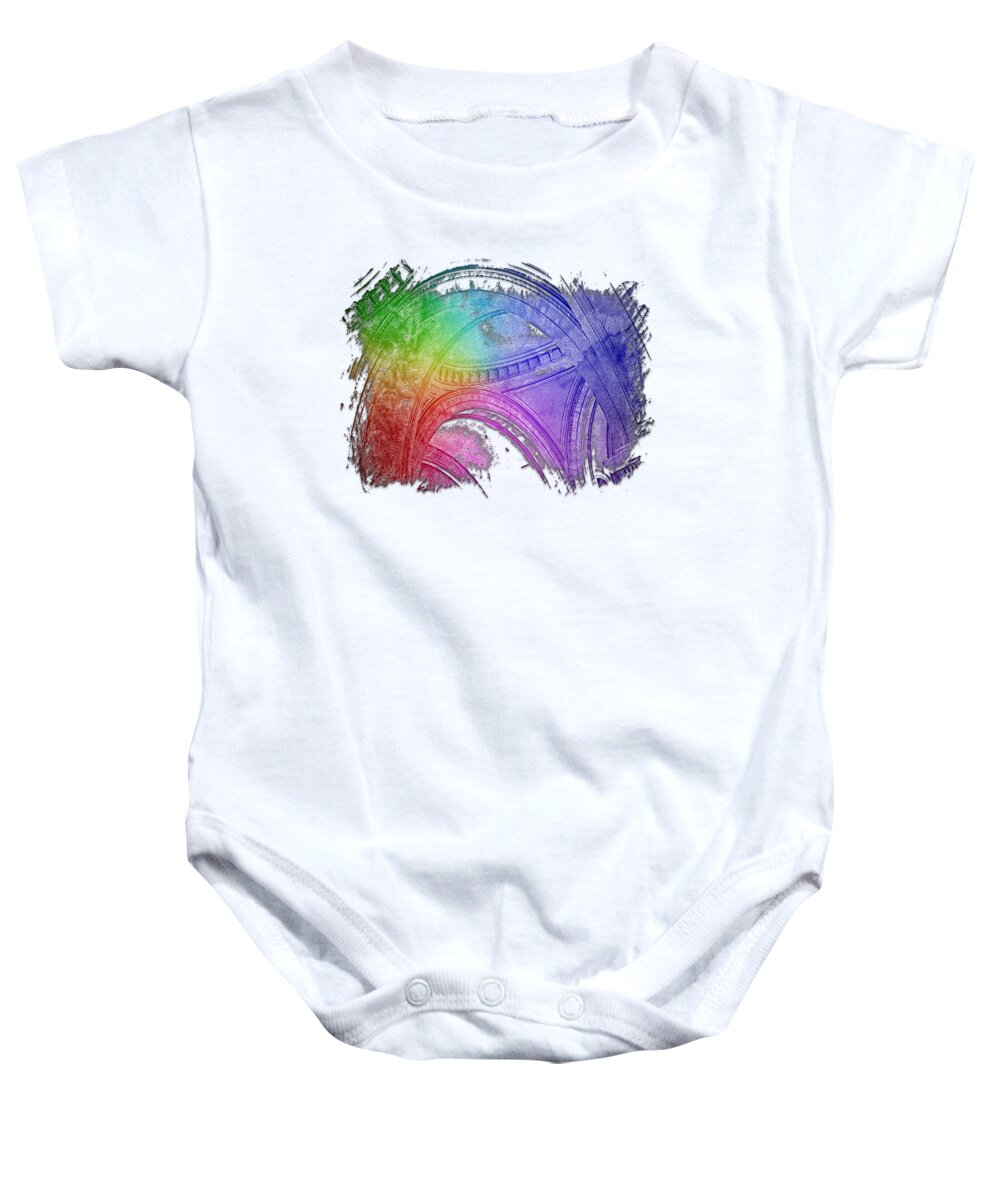 Interior Baby Onesie featuring the photograph Arches Abound Cool Rainbow 3 Dimensional by DiDesigns Graphics