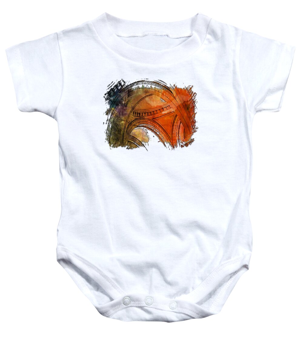 Interior Baby Onesie featuring the photograph Arches Abound Earthy Rainbow 3 Dimensional by DiDesigns Graphics