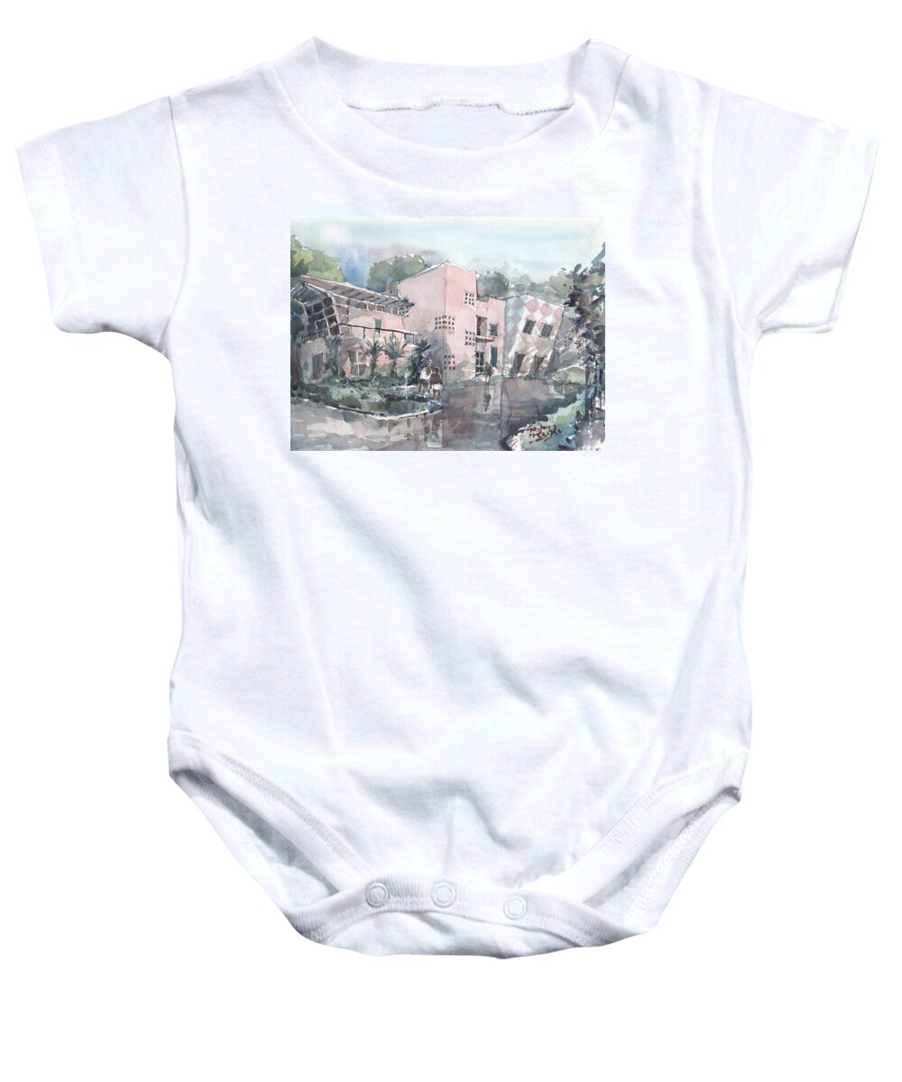 Florida Baby Onesie featuring the painting Architecture in Tampa by Gaston McKenzie