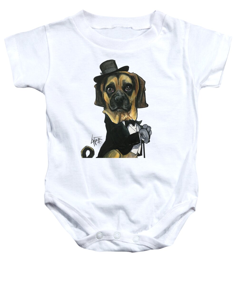 Arroyo Baby Onesie featuring the drawing Arroyo 18-1008 by Canine Caricatures By John LaFree