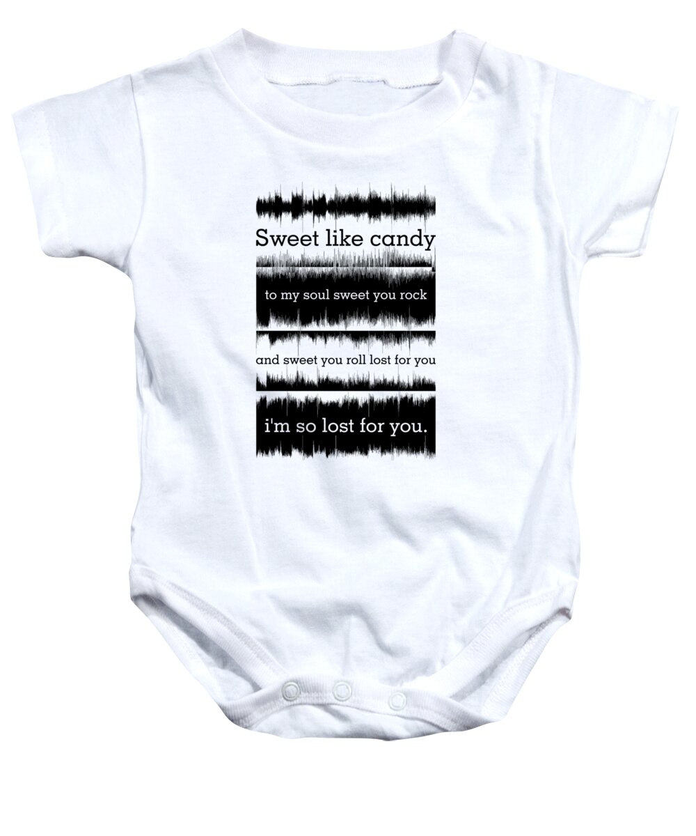 Wave Poster Baby Onesie featuring the digital art Lyrics Music Waveform Poster by Lab No 4 - The Quotography Department