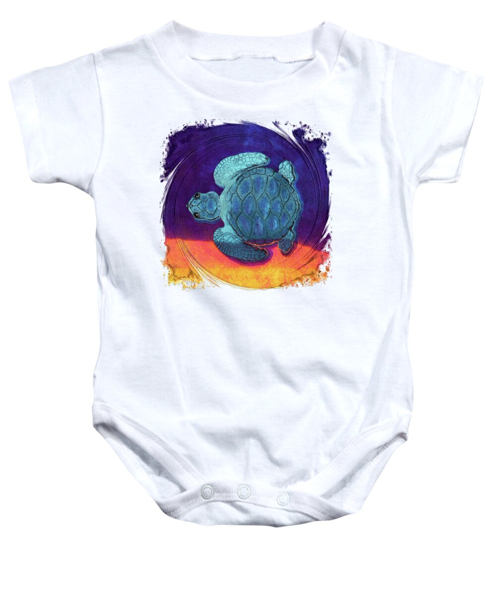 Sea Baby Onesie featuring the mixed media Sea Surfing by DiDesigns Graphics