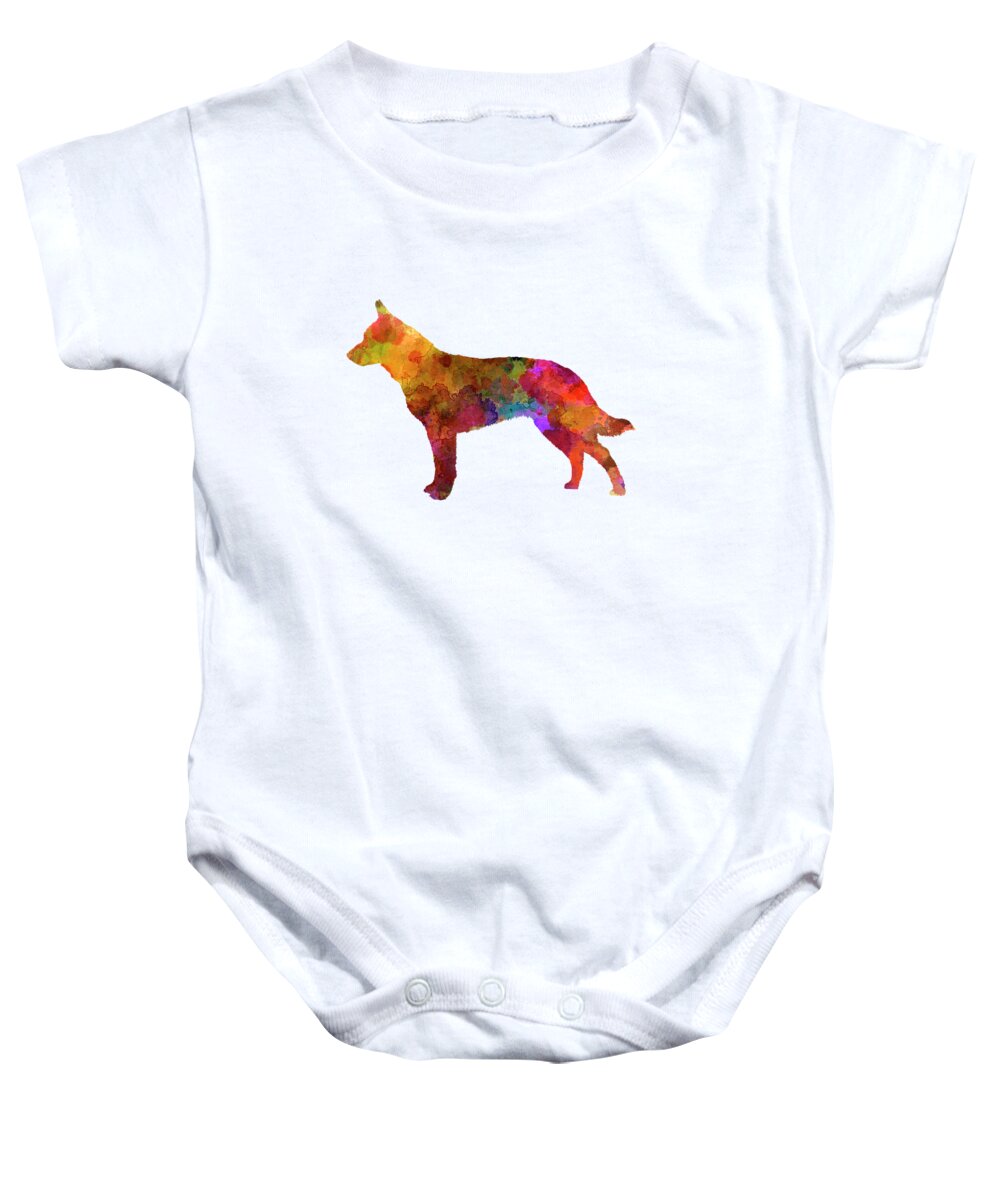 Australian Baby Onesie featuring the painting Australian Cattle Dog in watercolor by Pablo Romero