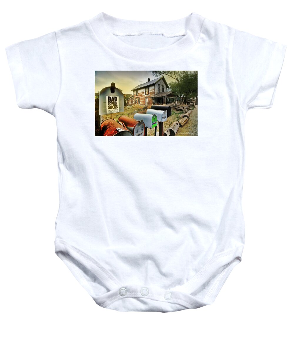 Bad Coffee Baby Onesie featuring the photograph Bad Coffee by Micah Offman