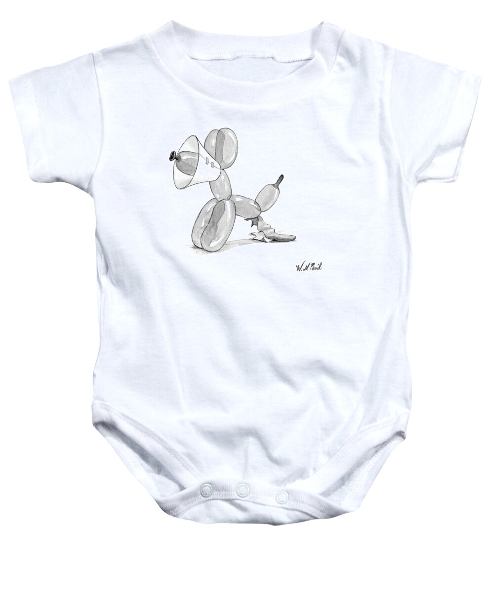 Balloon Animal Baby Onesie featuring the drawing Balloon animal dog by Will McPhail