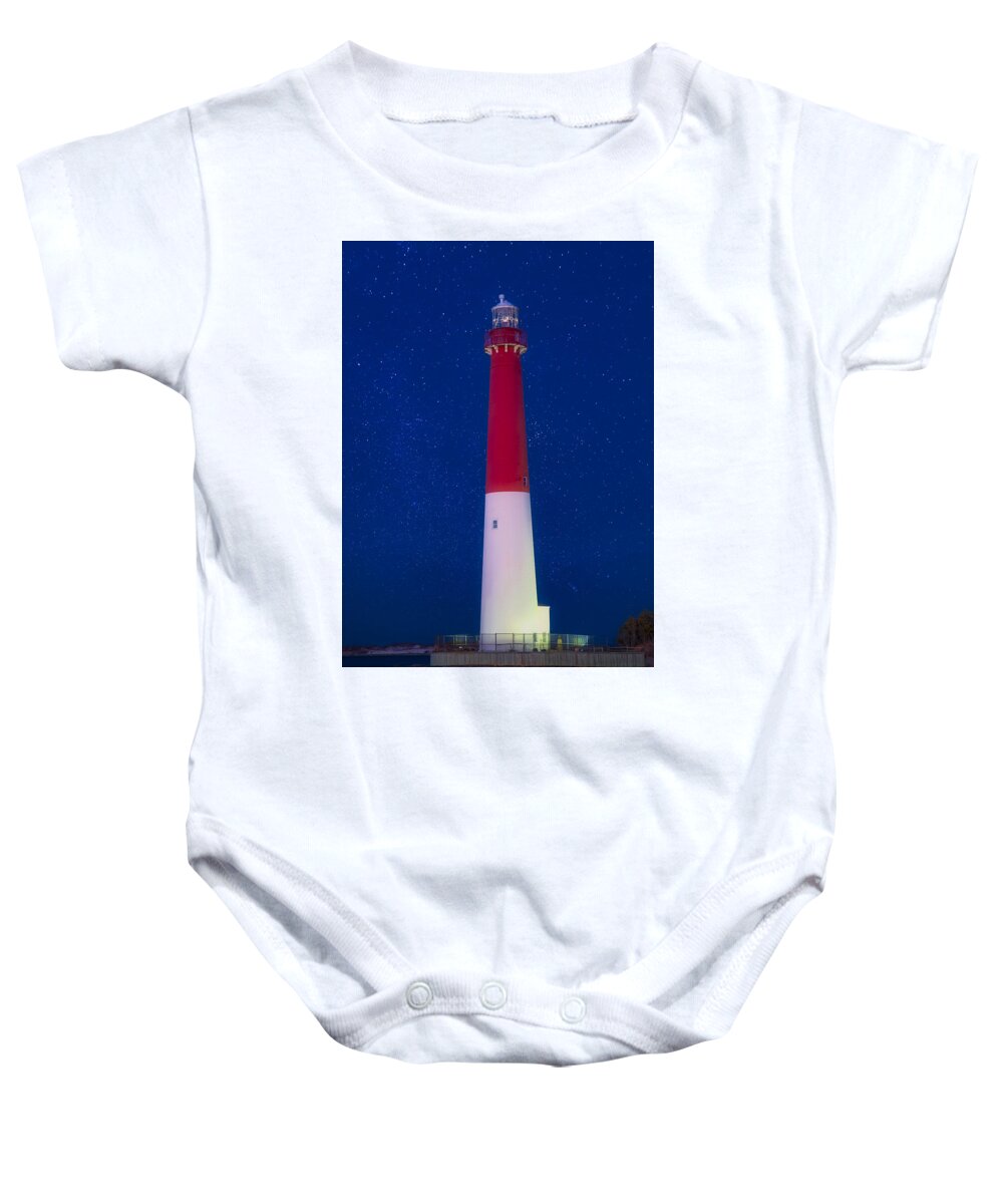Barnegat Baby Onesie featuring the photograph Barnegat Light Star Shower by Susan Candelario