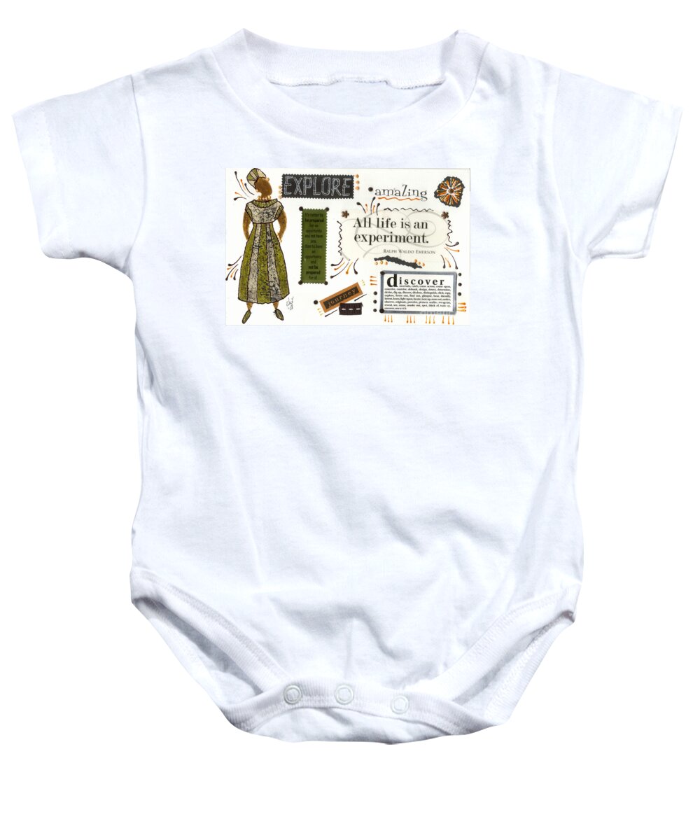 Gretting Cards Baby Onesie featuring the mixed media Be Prepared by Angela L Walker