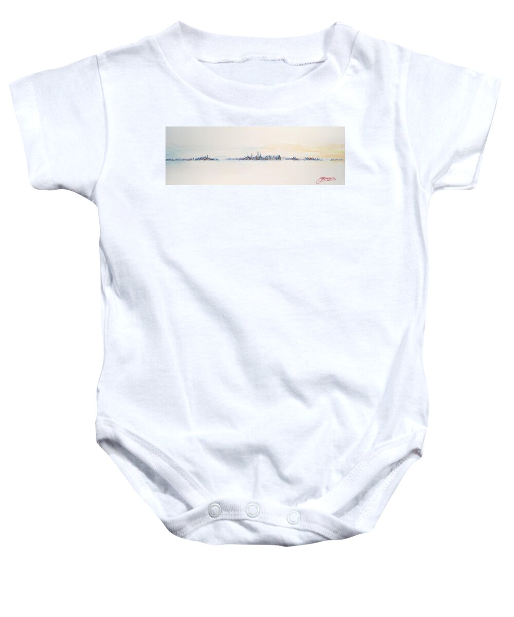 Cityscape Baby Onesie featuring the painting Beautiful Morning by Jack Diamond