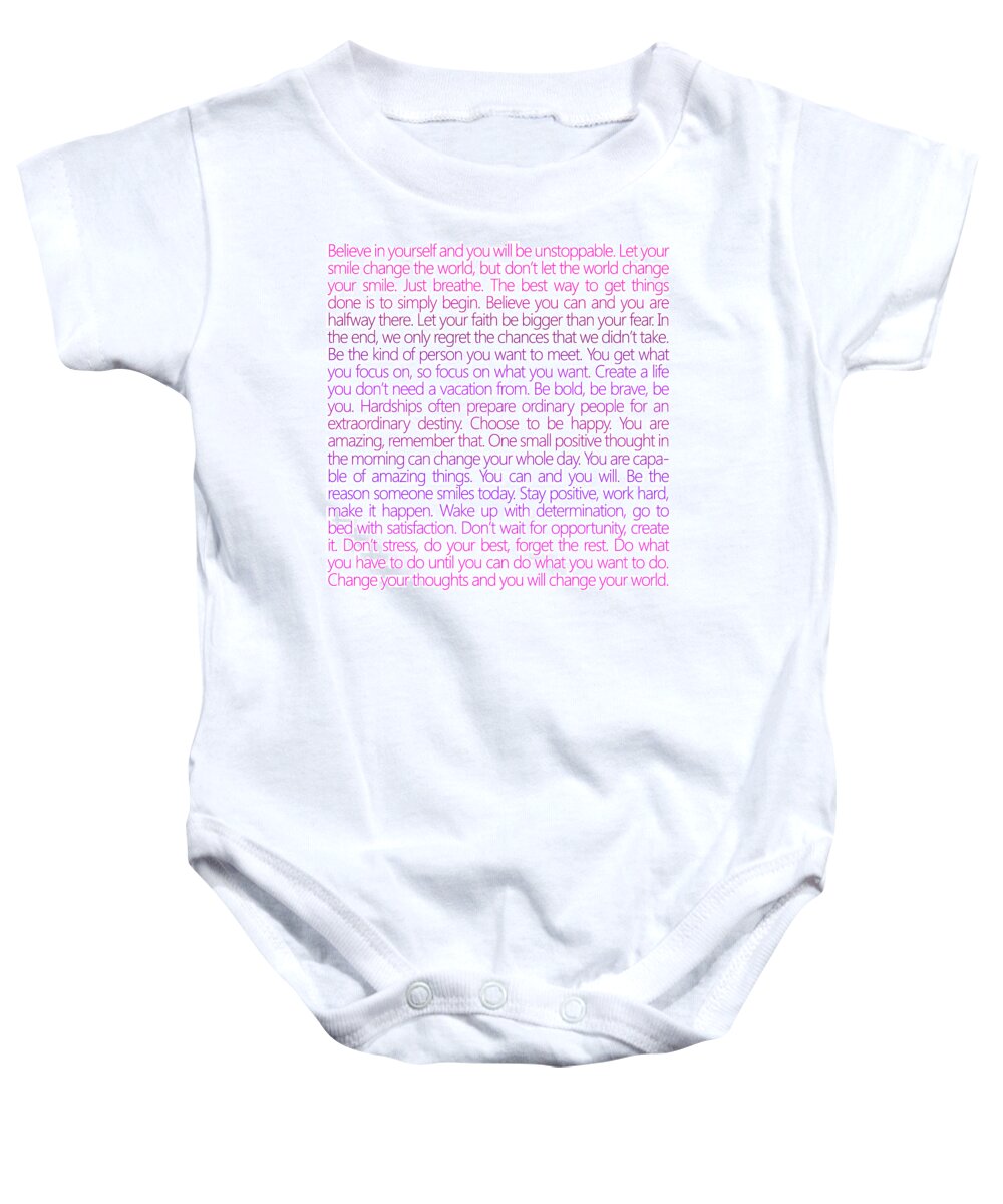 Cards Baby Onesie featuring the digital art Believe in yourself by Sabine Jacobs