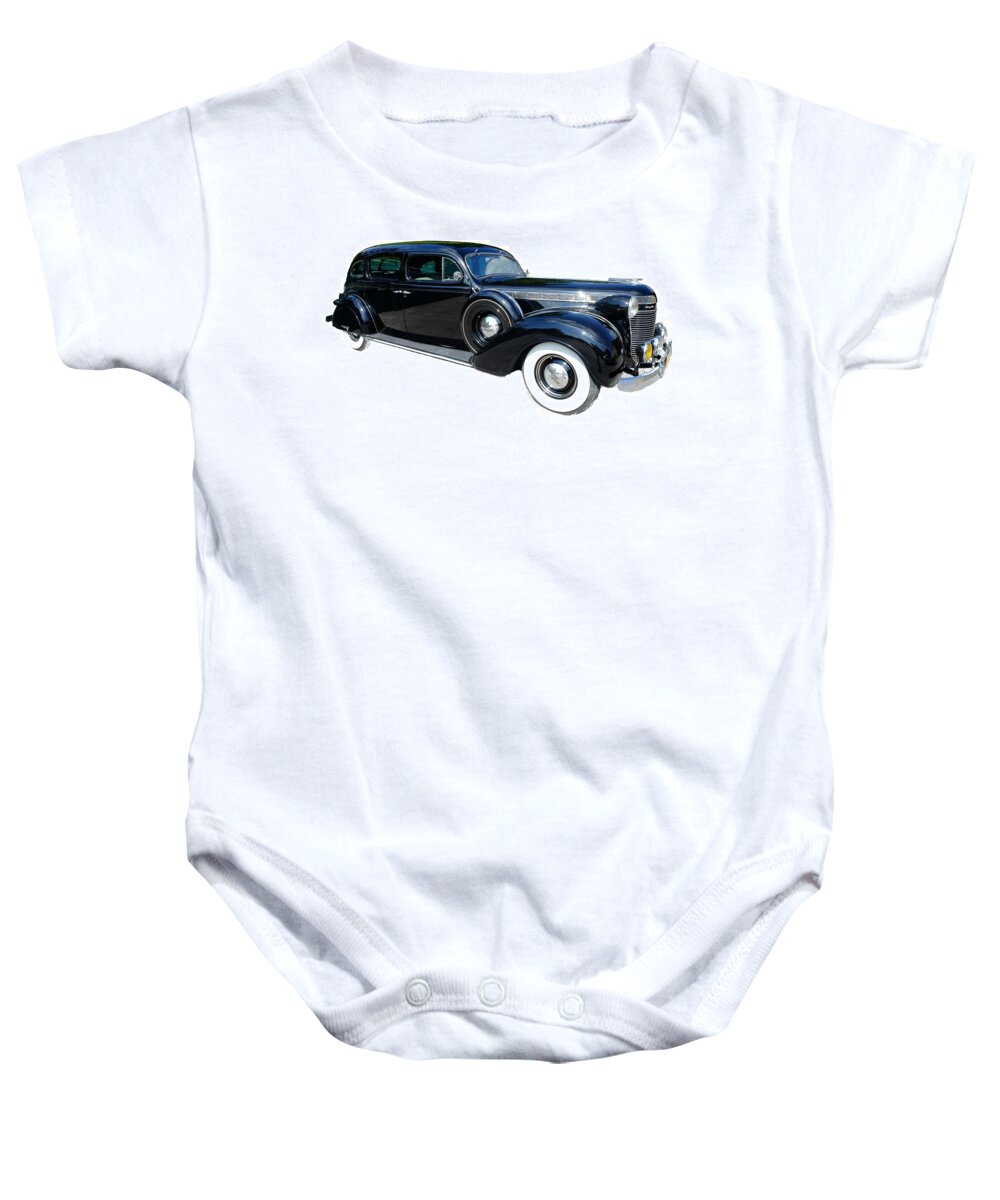 Vintage Baby Onesie featuring the photograph 1937 Black Chrysler Imperial by Stacie Siemsen
