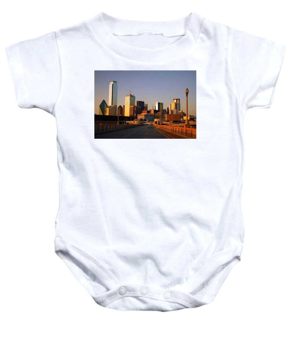 Dallas Baby Onesie featuring the photograph Big D by James Kirkikis