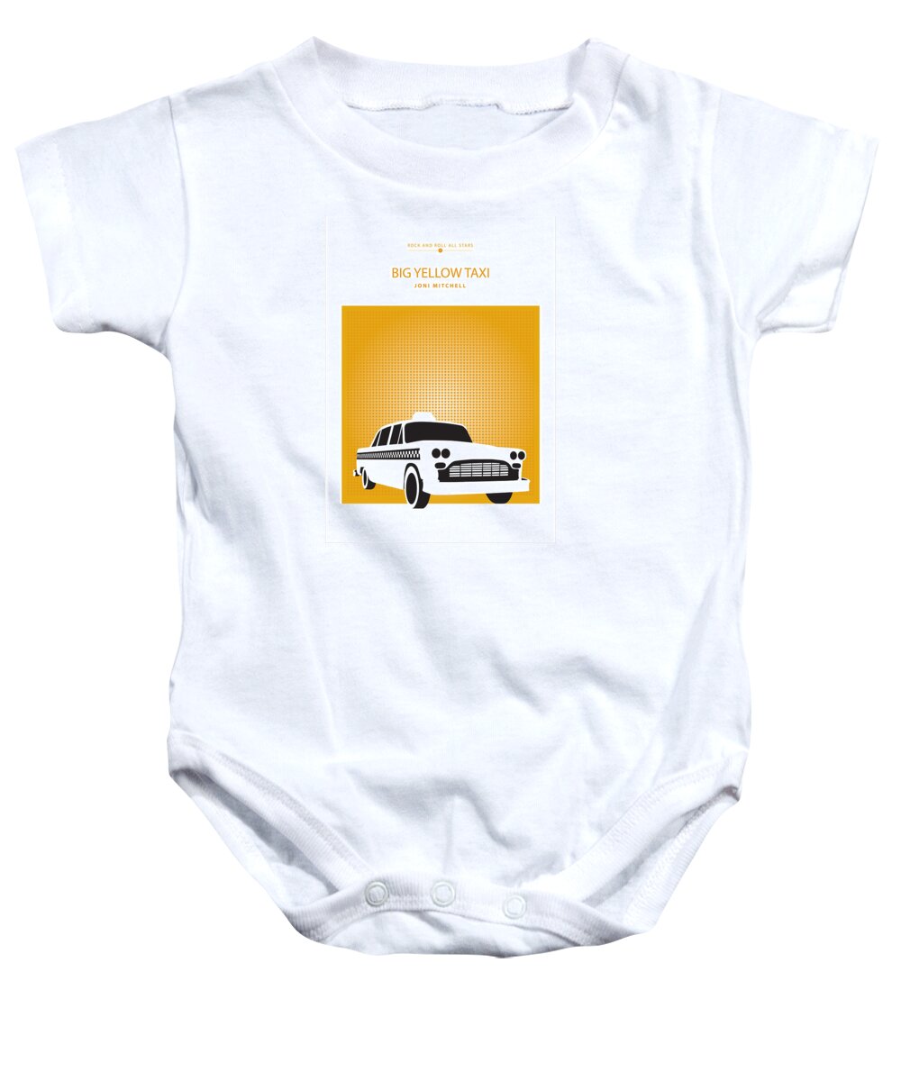 Rock And Roll All Stars Poster Baby Onesie featuring the digital art Big Yellow Taxi -- Joni Michel by David Davies