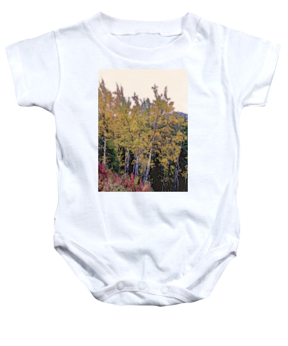 Birch Baby Onesie featuring the photograph Birch Trees #2 by Patricia Dennis