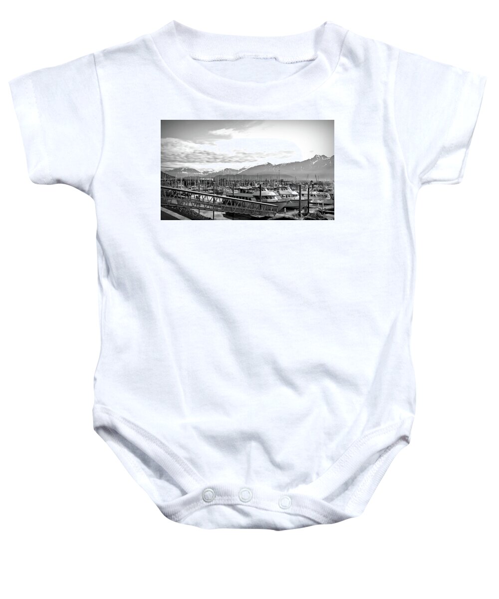 Alaska Baby Onesie featuring the photograph Black and White Seward Alaska by Aimee L Maher ALM GALLERY