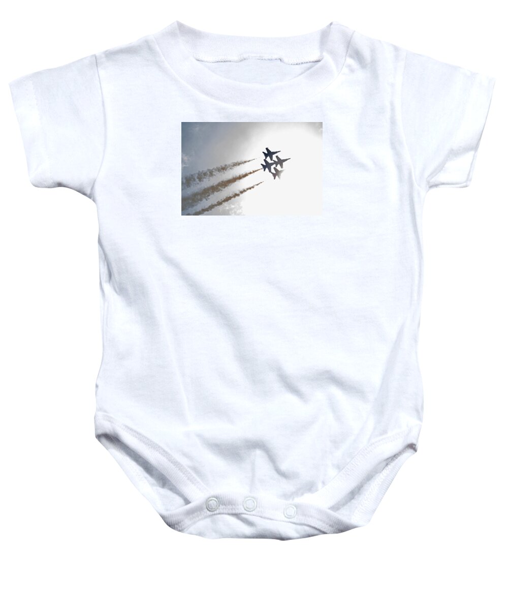 Blue Angels 7 Baby Onesie featuring the photograph Blue Angels 7 by Susan McMenamin