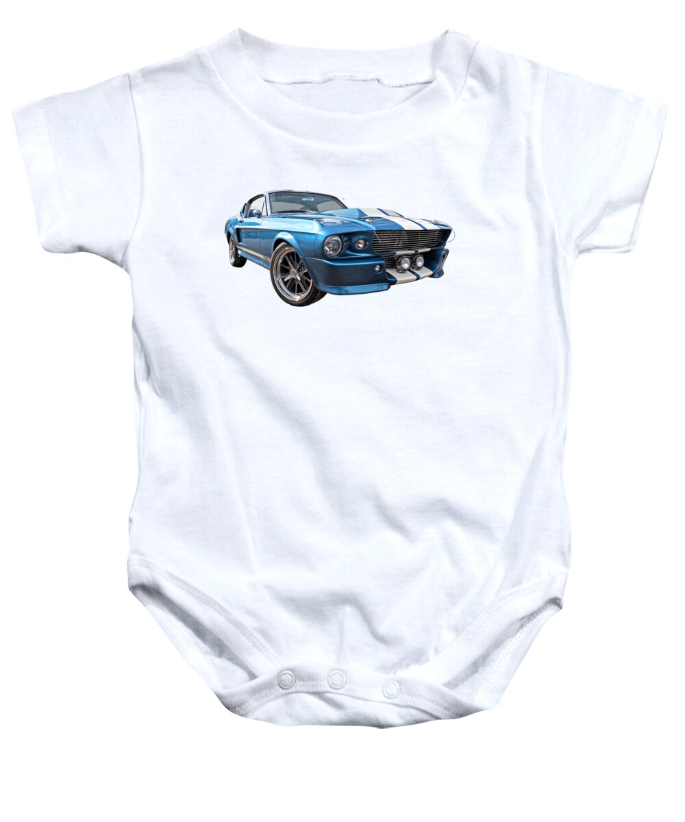 Mustang Baby Onesie featuring the photograph Blue Skies Cruising - 1967 Eleanor Mustang by Gill Billington