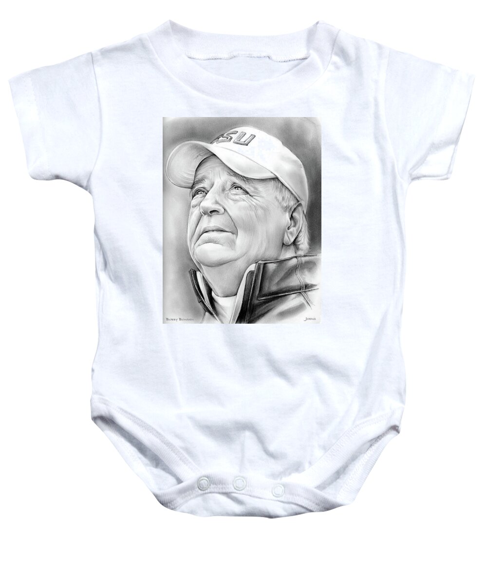Bobby Bowden Baby Onesie featuring the drawing Bobby Bowden by Greg Joens