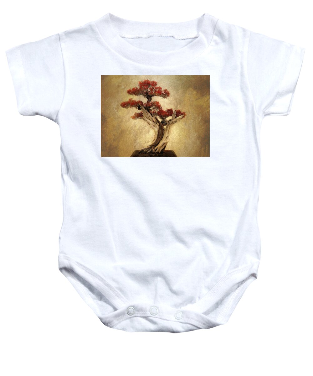 Bonsai Baby Onesie featuring the photograph Bonsai Pine by Jessica Jenney