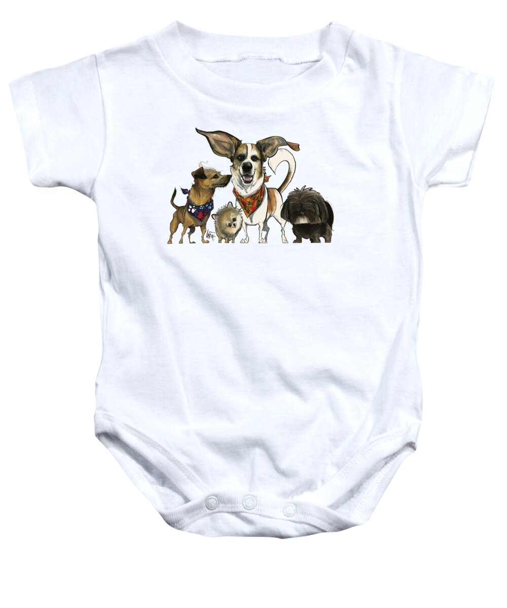 Bosco Baby Onesie featuring the drawing Bosco 7-1502 by John LaFree