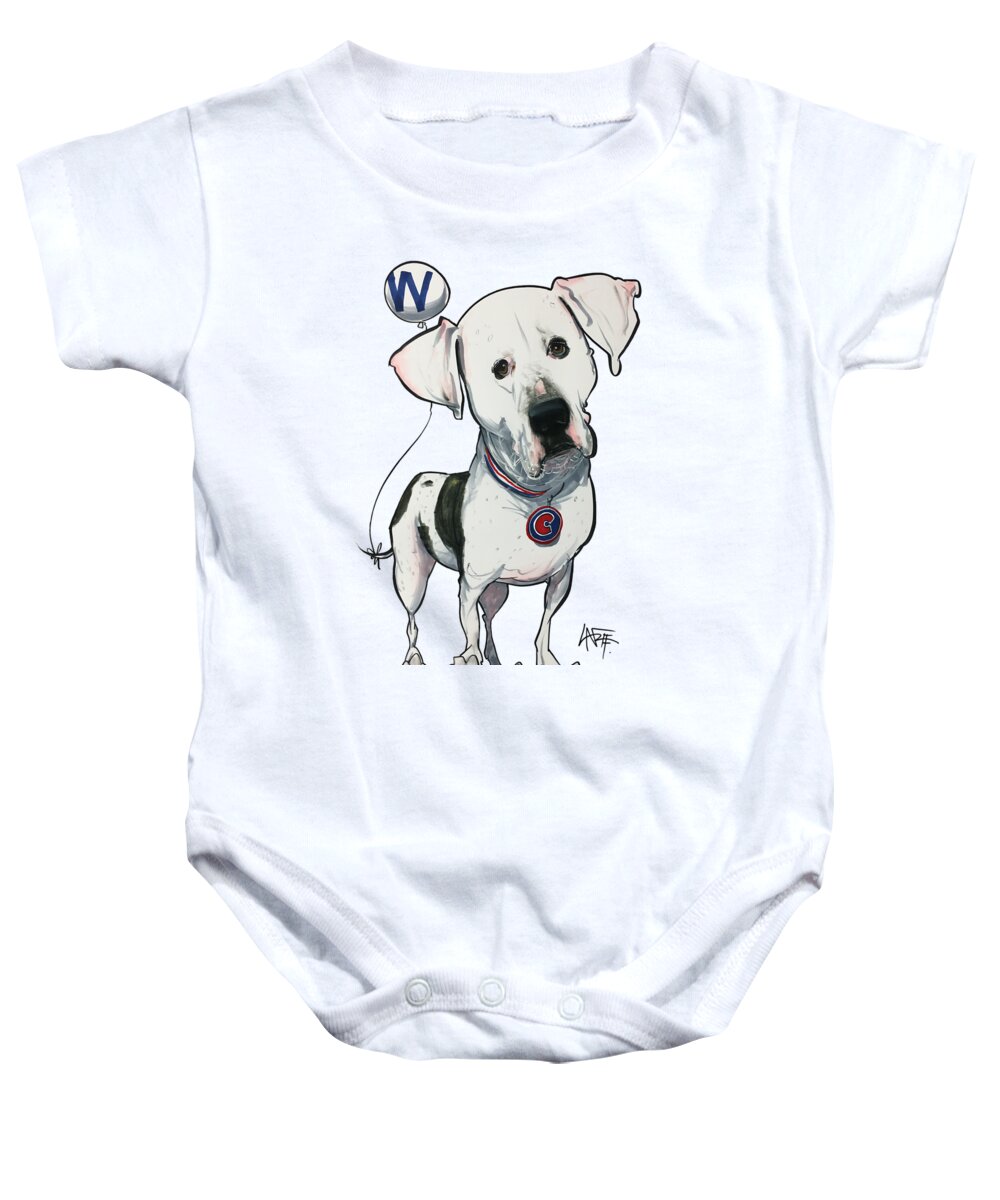 Pet Portrait Baby Onesie featuring the drawing Boyd 3377 by Canine Caricatures By John LaFree