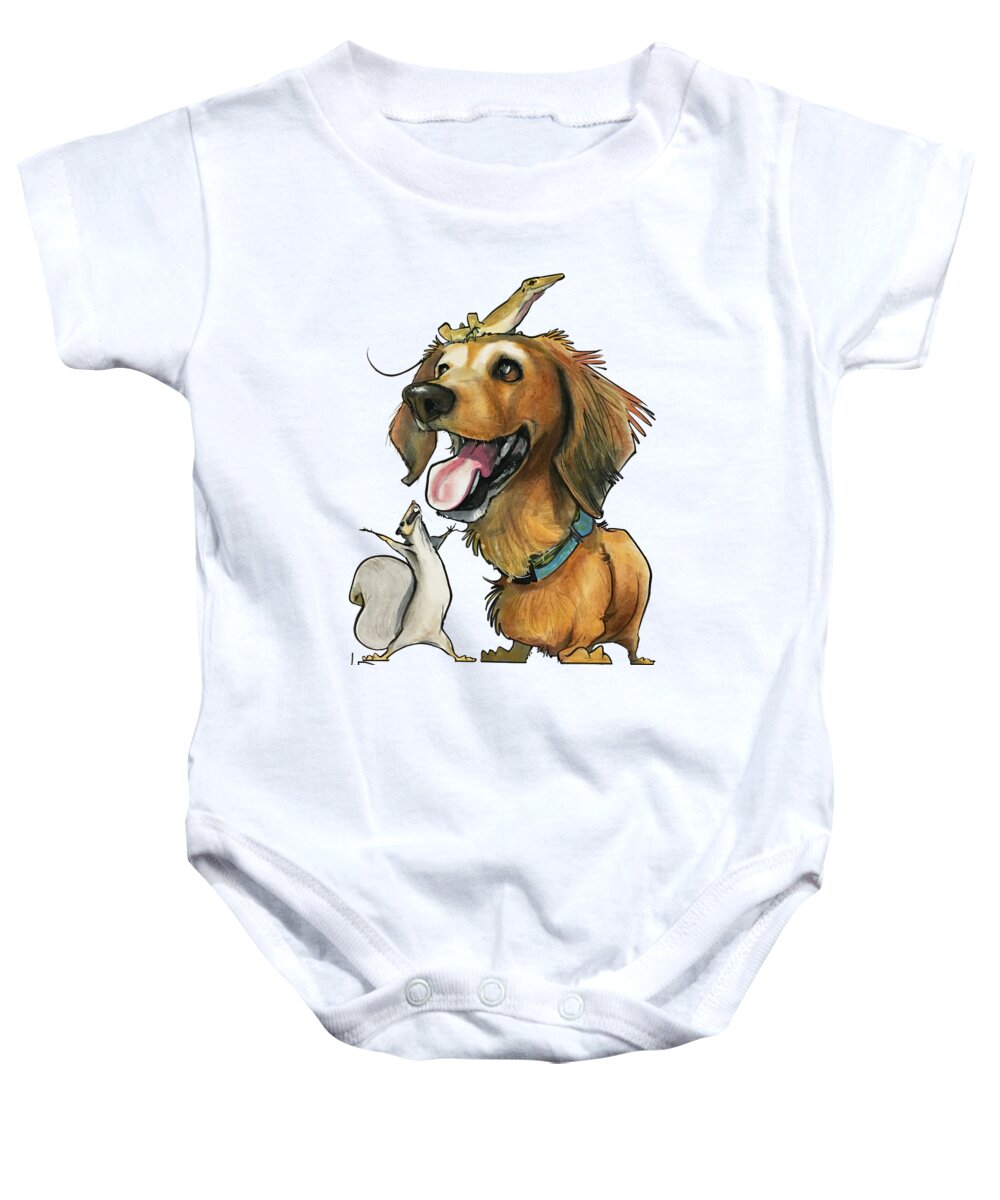 Pet Portrait Baby Onesie featuring the drawing Boyle 7-1107 by Canine Caricatures By John LaFree